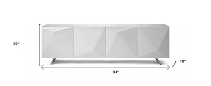 White Glass Solid Console Table