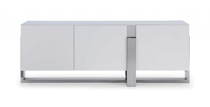 White Glass Frame Console Table