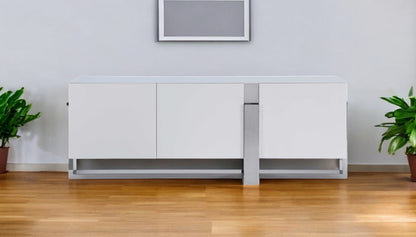 White Glass Frame Console Table