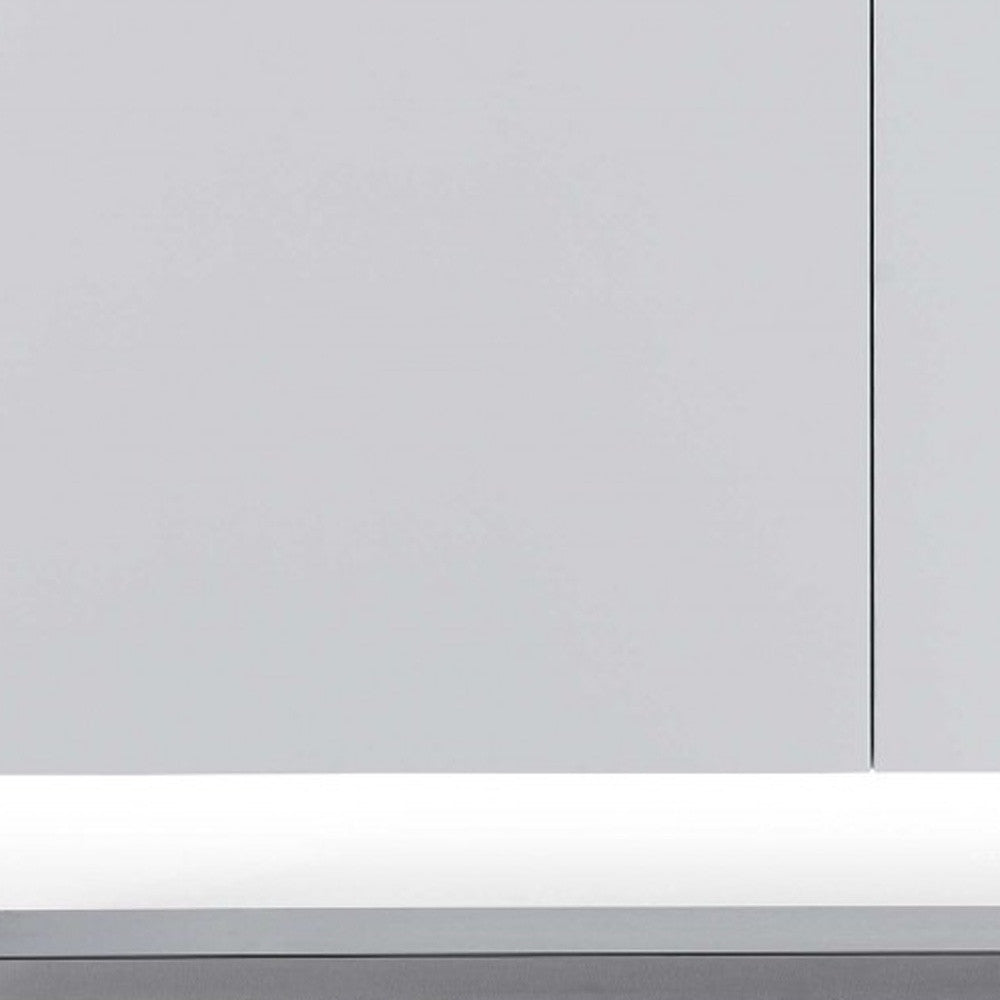 White Glass Frame Console Table