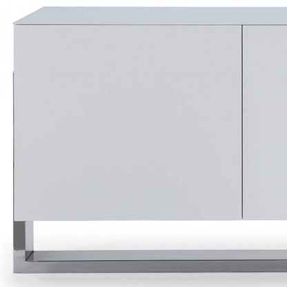 White Glass Frame Console Table
