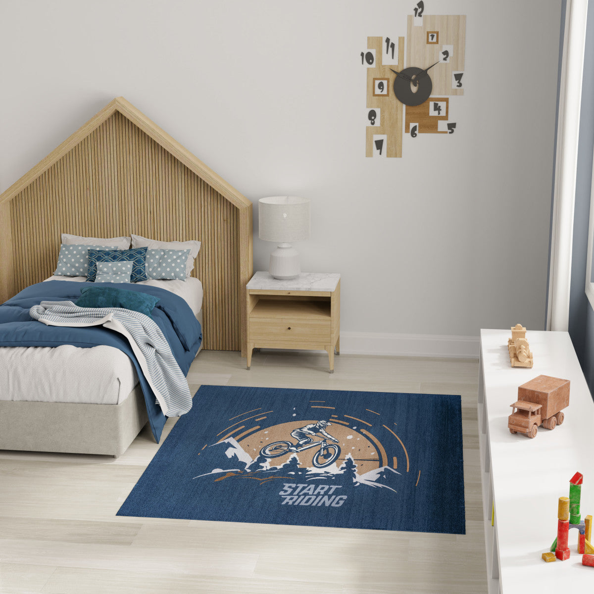 Nourison Imagination Blue Machine Washable Rug - Room Scene