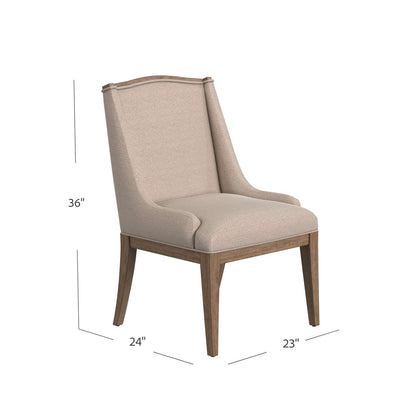 Buxton 36" Parsons Upholstered Dining Chair oatmeal fabric (Set of 2) - Dimensional