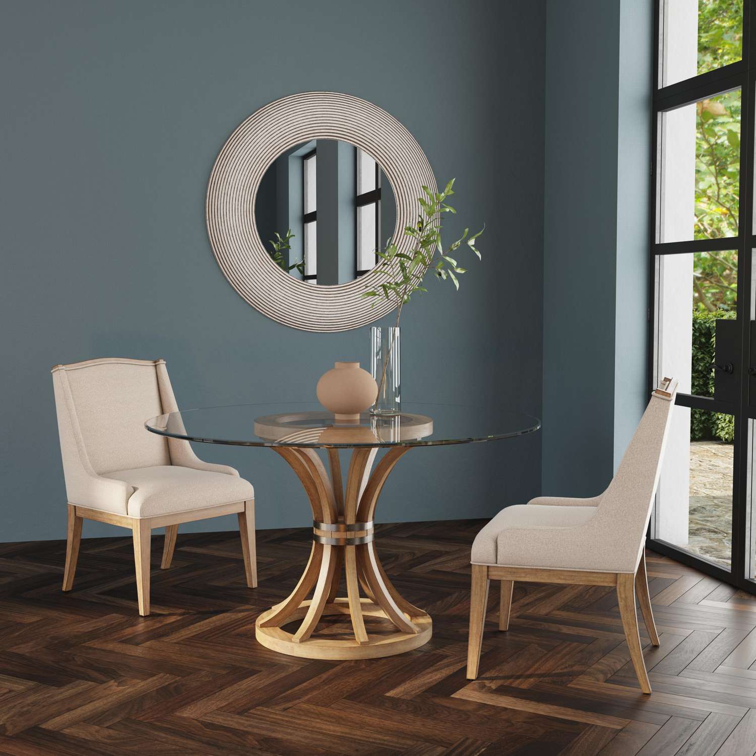 Buxton 36" Parsons Upholstered Dining Chair oatmeal fabric (Set of 2) - Room Scene