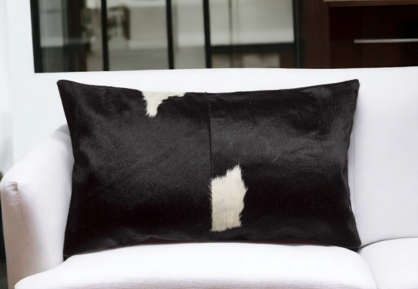 Black & White Cowhide Pillow