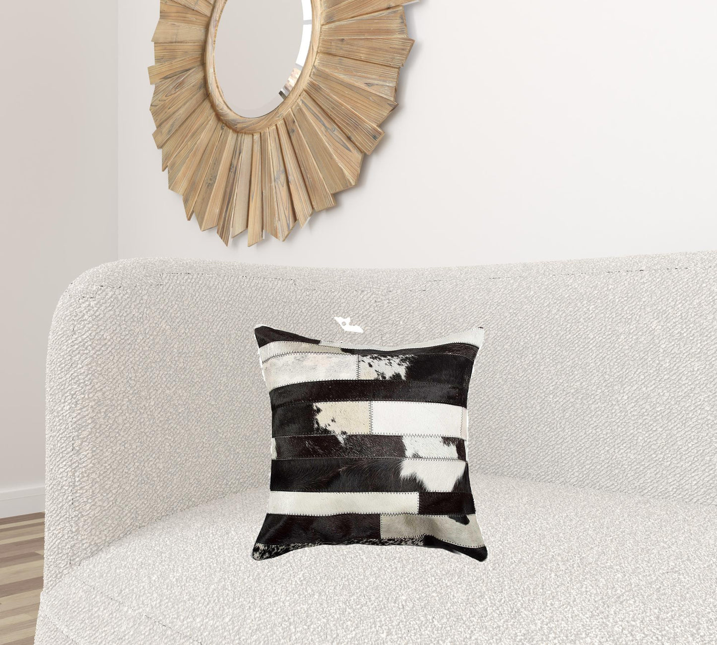 Madrid White Torino Kobe Cowhide Pillow