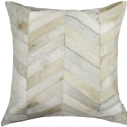 Natural Chevron Cowhide Pillow