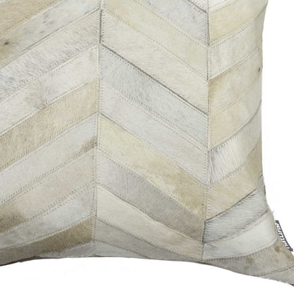 Natural Chevron Cowhide Pillow