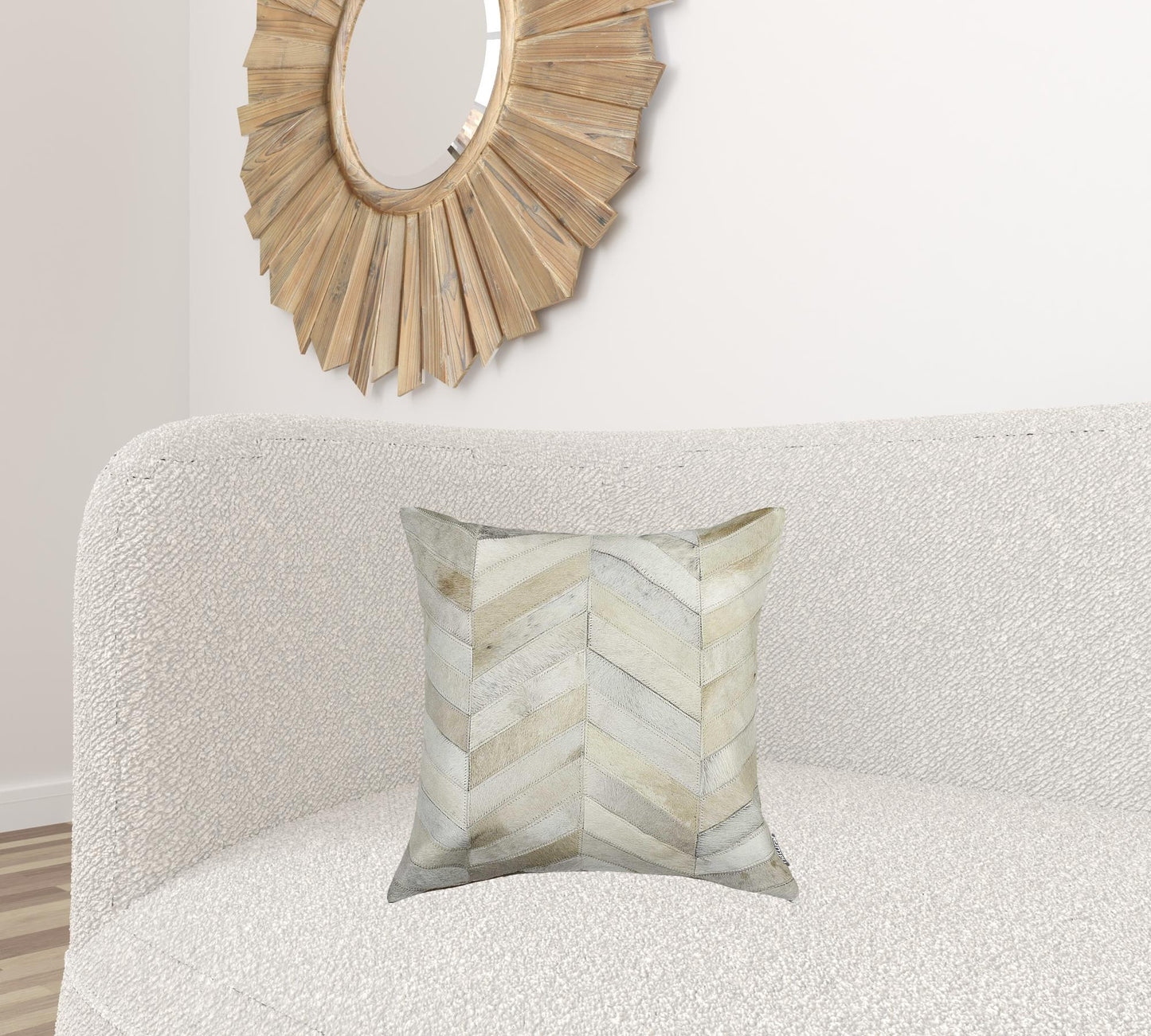 Natural Chevron Cowhide Pillow