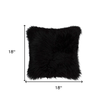 Black Sheepskin Pillow