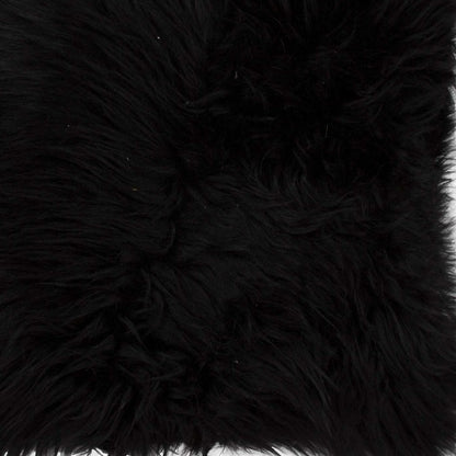 Black Sheepskin Pillow