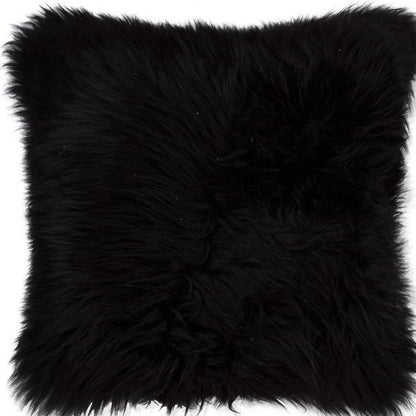Black Sheepskin Pillow