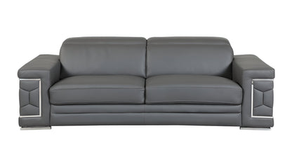 Dark Gray Italian Leather Sofa