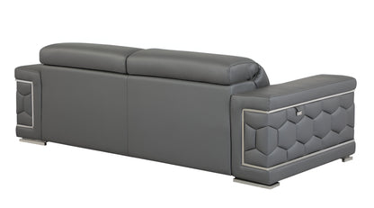 Dark Gray Italian Leather Sofa