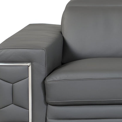 Dark Gray Italian Leather Sofa