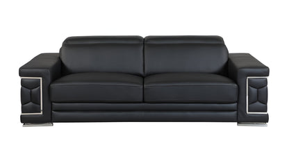 Black Italian Leather Sofa