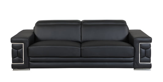 Black Italian Leather Sofa