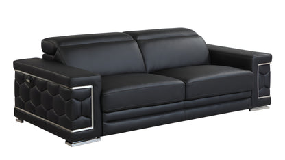 Black Italian Leather Sofa