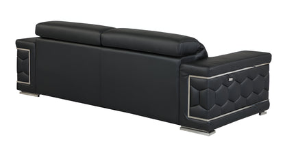 Black Italian Leather Sofa