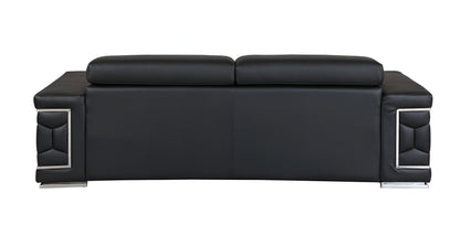 Black Italian Leather Sofa