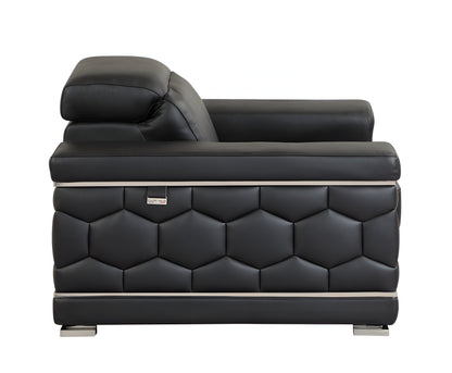 Black Italian Leather Sofa