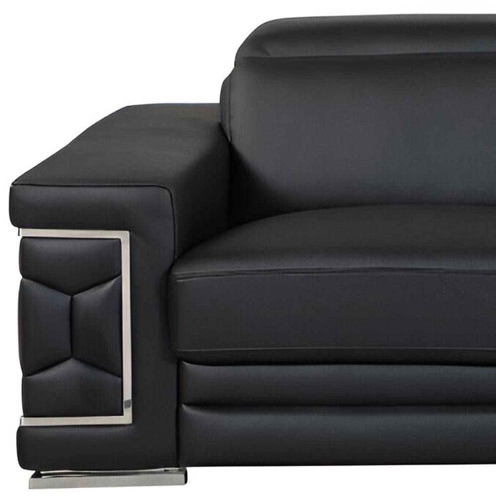 Black Italian Leather Sofa