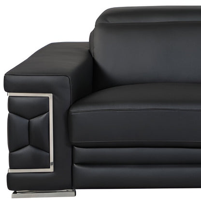 Black Italian Leather Sofa