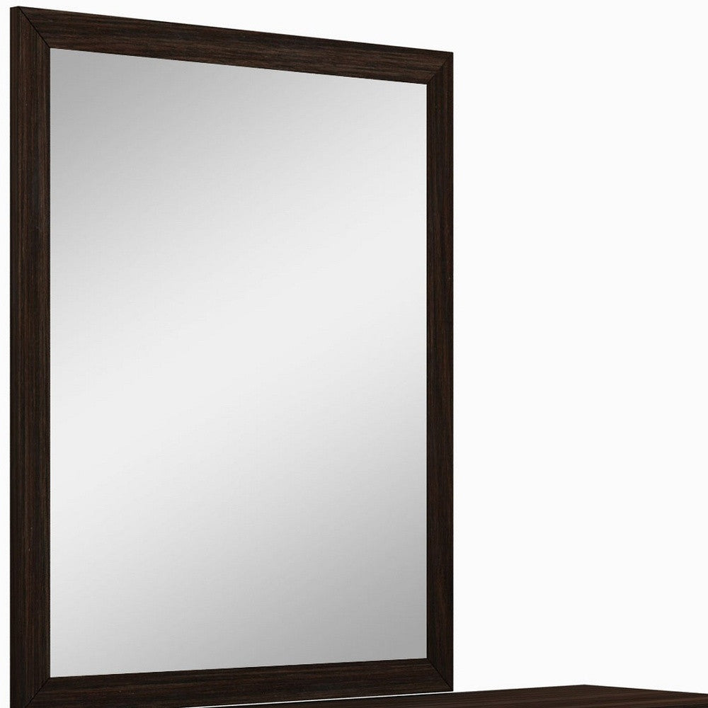 Dark Brown Framed Dresser Mirror