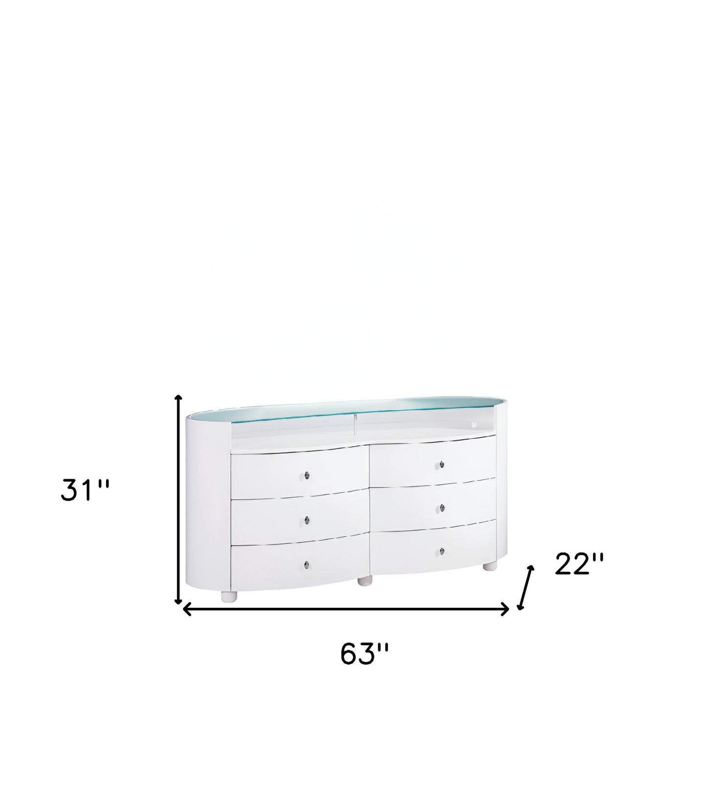 Gray Solid Wood 6-Drawer Chest