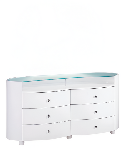 Gray Solid Wood 6-Drawer Chest