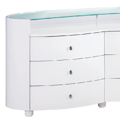 Gray Solid Wood 6-Drawer Chest
