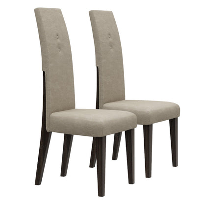 Brown & Espresso Microfiber Dining Chair - Set of 2