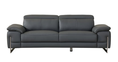 Dark Gray Italian Leather Sofa