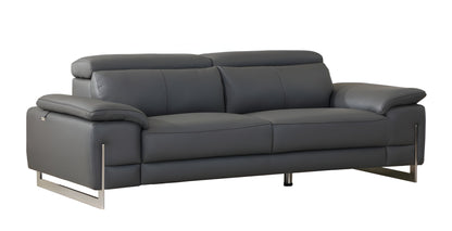 Dark Gray Italian Leather Sofa