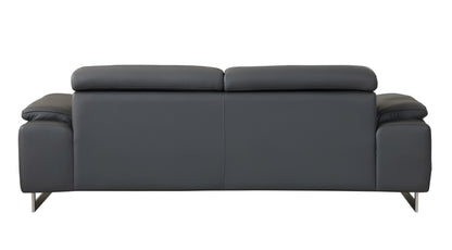 Dark Gray Italian Leather Sofa