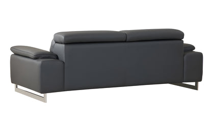 Dark Gray Italian Leather Sofa