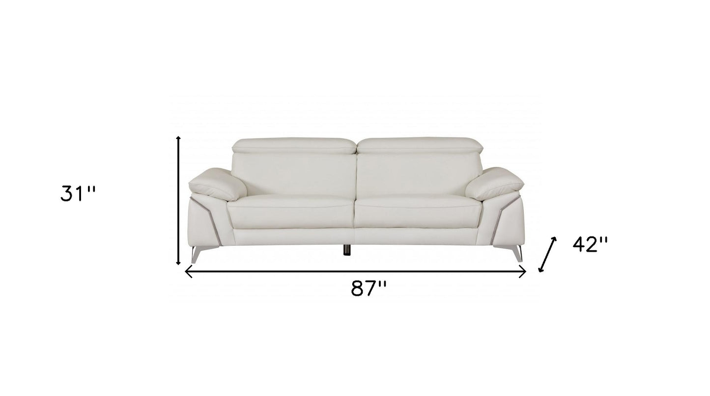 White Italian Leather Sofa