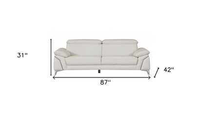 White Italian Leather Sofa