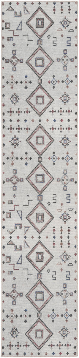 Nourison New Concept Ivory & Multicolor Machine Washable Rug - 2'2" x 8'