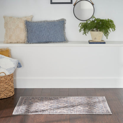 Nourison New Concept Ivory & Latte Machine Washable Rug - Room Scene