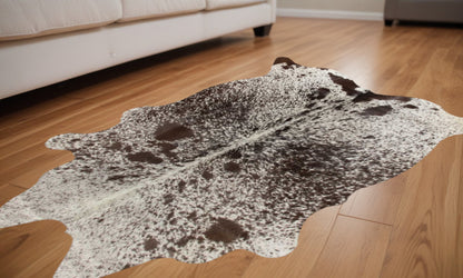 5 x 7 White Chocolate Cowhide  Rug