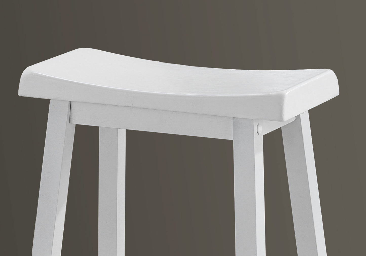 White Solid Wood Backless Bar Chairs - Set of 2