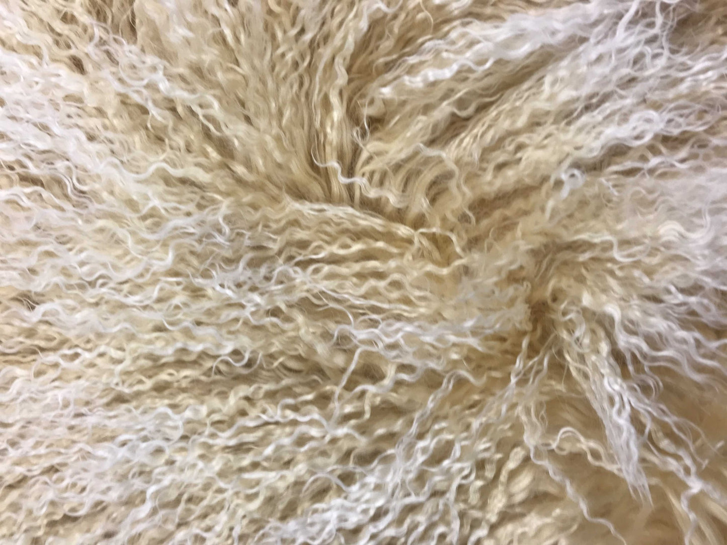 Gold Genuine Tibetan Lamb Fur Pillow w/ Microsuede Backing