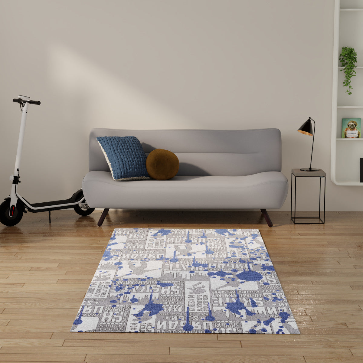 Nourison Imagination Blue Machine Washable Rug - Room Scene