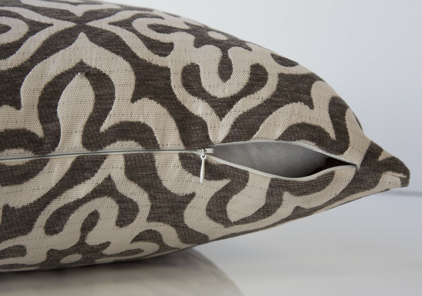 Taupe Geometric Pillow