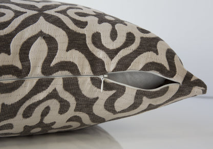 Taupe Geometric Pillow
