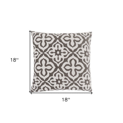 Taupe Geometric Pillow