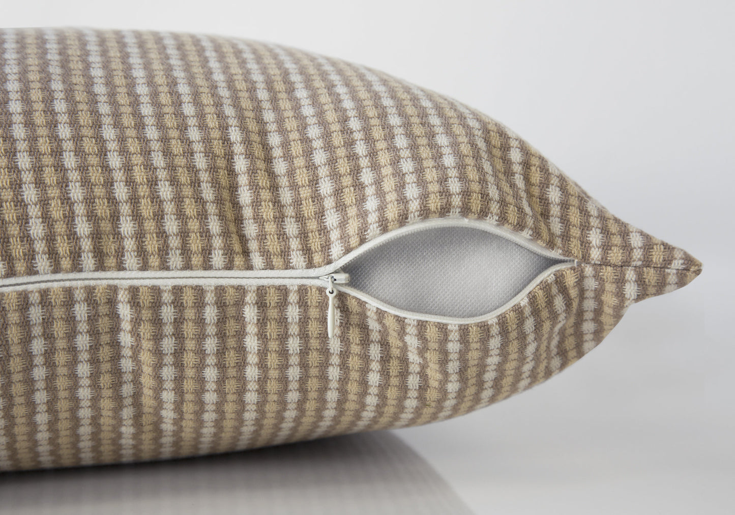 Taupe Striped Pillow