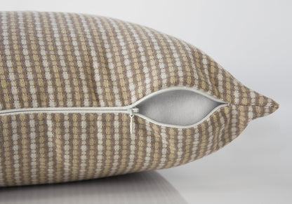 Taupe Striped Pillow