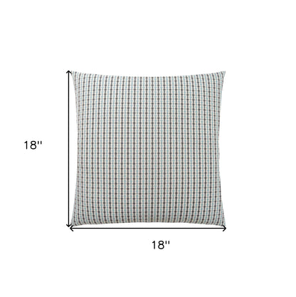 Blue & Gray Striped Pillow